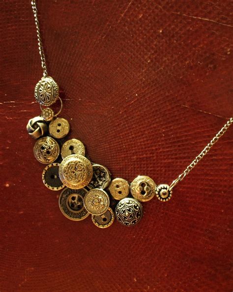 one vintage button necklace.